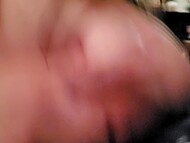 Brunette wrapped her pillowy lips around the stud’s boner and got her big hooters sprayed with spunk 10