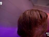 Ginger Russian whore Renata Fox copulates with her producer and swallows his hot cum in the shower 11