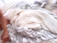 Chesty blonde tart seduces her roommate’s hot boyfriend and strokes his impressive cock before fucking 10