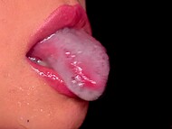 The hottie licks and sucks her boyfriend’s sweet with cream shaft and swallows his sticky cum in close-up video 11