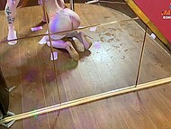 Dirty whore in stockings Alexa Mills loses control when she sees money and lets the man drill and creampie her slit 5