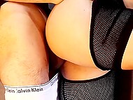 Amateur Irani babe exposes her smooth twat and big ass before blowing her lover and getting drilled by him 9