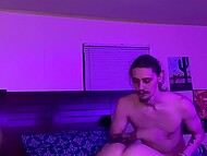 Young dark-haired bitch fucks with a horny mustachioed guy after they came back from their first date 6