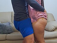 Appetizing wife with a big ass dances and then fucks with her lustful husband in a doggystyle position 7