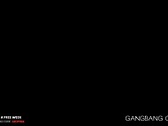 Red-haired slut gets cunnilingus and participates in group sex with men who cum in her pussy 8