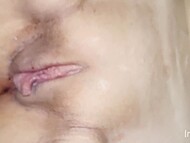 Curly-haired whore with a piercing on her face put on lingerie and invited a guy for friendly close-up sex 7