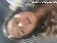 Teen wench with piercing and tattoos rubs her shaved pussy across the pillow and gets off on cam 11