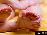 Erin Everheart showcases her LESBIAN massage skills in a captivating session with her friend 4