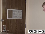 Busty blonde meets a guy on the Internet, and soon his hard dick is pounding her shaved pussy 5