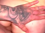 Guy turns on the phone camera and fucks a blonde with dreadlocks, filling her mouth with sperm 10