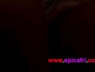 Black male pulls red panties off the Ebony chick’s ass and drills her anal hole during wild African session 11