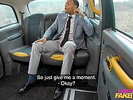 Female Fake Taxi Busty ebony driver with a huge ass treats her passenger to a wild ride. 4