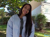 Filthy public agent offers money to sexy Asian wench Lia Lin for sucking his cock and fucks her in POV 5