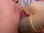 Winsome long-legged lass Quinn Kyle reaches orgasm when toying her slit with a vibrator at casting 4