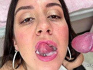 Katty West showcases an impressive display of Cumshots on Face and Mouth in her compilation videos. 6