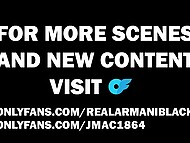 Armani Black, the voluptuous MILF, indulges in a steamy encounter with the well-endowed Jmac, leaving nothing to the imagination. 4