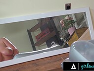 Jade Baker explores new experiences with Masseuse Angela White in a NURU massage session. 9
