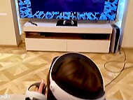 Sasha Paradise skillfully portrays a scenario where a stepson surprises his unsuspecting stepmom during a virtual reality session. 10