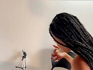 Latino_America24 gets down and dirty, leaving a Colombian beauty drenched in pleasure. 11