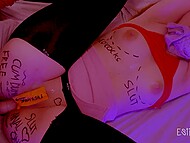 Estie Kay explores the boundaries of pleasure with a tied-up partner post-party, embracing a liberating and uninhibited experience. 7