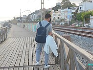 Mariana Martix engages in a thrilling encounter with a mysterious stranger at a bustling train station in a discreet rendezvous. 5