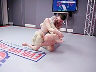 Arielle Aquinas experiences intense roughness following a mixed wrestling match. 7