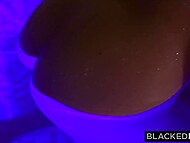 Anton Harden fulfills Tiny Cutie Riley's desires with his massive black cock in a raw interracial encounter. 4