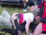 British amateur MILF Eva Jayne enjoys outdoor adventures in the park. 8