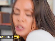 Luna Star, the seductive boss, catches her employee in a compromising situation and demands his release in a steamy encounter. 8