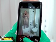 Rose Monroe indulges in a steamy solo session after catching a glimpse of a big surprise in the bathroom. 4