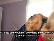 Lika Star receives a mouthful of cum in Public Agent's video. 4