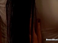 Horny lesbian woman moans and reaches orgasm during sensual massage. 4