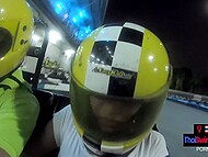 A couple filmed a homemade video after go-karting. 5