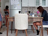 Ghomestory - Housekeeper gets fucked in front of his wife! 6