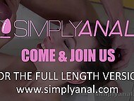 A dark-haired woman is anally penetrated by the pool. 11