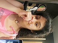 Dollscult takes a risky approach with public upskirt no panties at the mall. 8