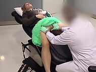 The gynecologist has sex with his patient while her boyfriend waits outside. 4