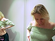 Kisscat enjoys risky anal sex in a Zara fitting room. 5