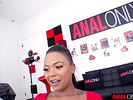 Ebony slut Avery Jane gets her intense anal urge fulfilled with a big white dick 7