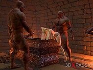 Teenage 3D girl repeatedly fucked by three orcs in the dark dungeon 6