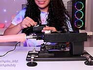 Horny Agatha Dolly unpacks her new sex machine and uses it at once 6