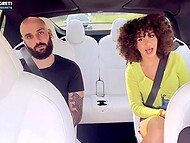 Slutty Italian wife Beatrice Segreti cheats on her hubby with his friend while he drives a car 6