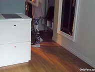 Blonde chick gets accidental sex with her roommate and gets nearly caught by his GF 9