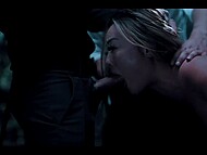 Kazumi freezes in time and gets fucked by three dudes in the dark forest 7