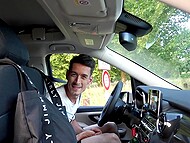 Asian minx Luna Okko and her boyfriend stop their bus for a while to copulate in the woods 7