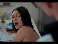 Nasty student stays after classes to seduce his hot teacher on sex and creampie 10