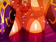 Horny Hentai courtesans show the best of their sexual orgies 9