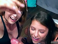 Alex Legend received the best sloppy blowjob from both Adriana Chechick and Penny Pax 5