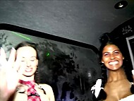 Hardcore threesome action for curvy lesbian ladies at Club Privé 11