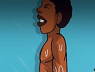 Cartoon dudes destroy MILF twats with their immense black dicks 10